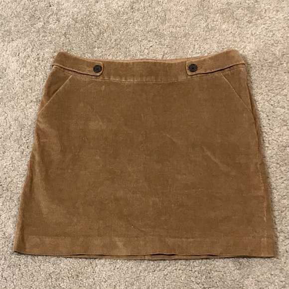 NWOT Banana Republic caramel Corduroy mini skirt - 6 - Picture 1 of 8